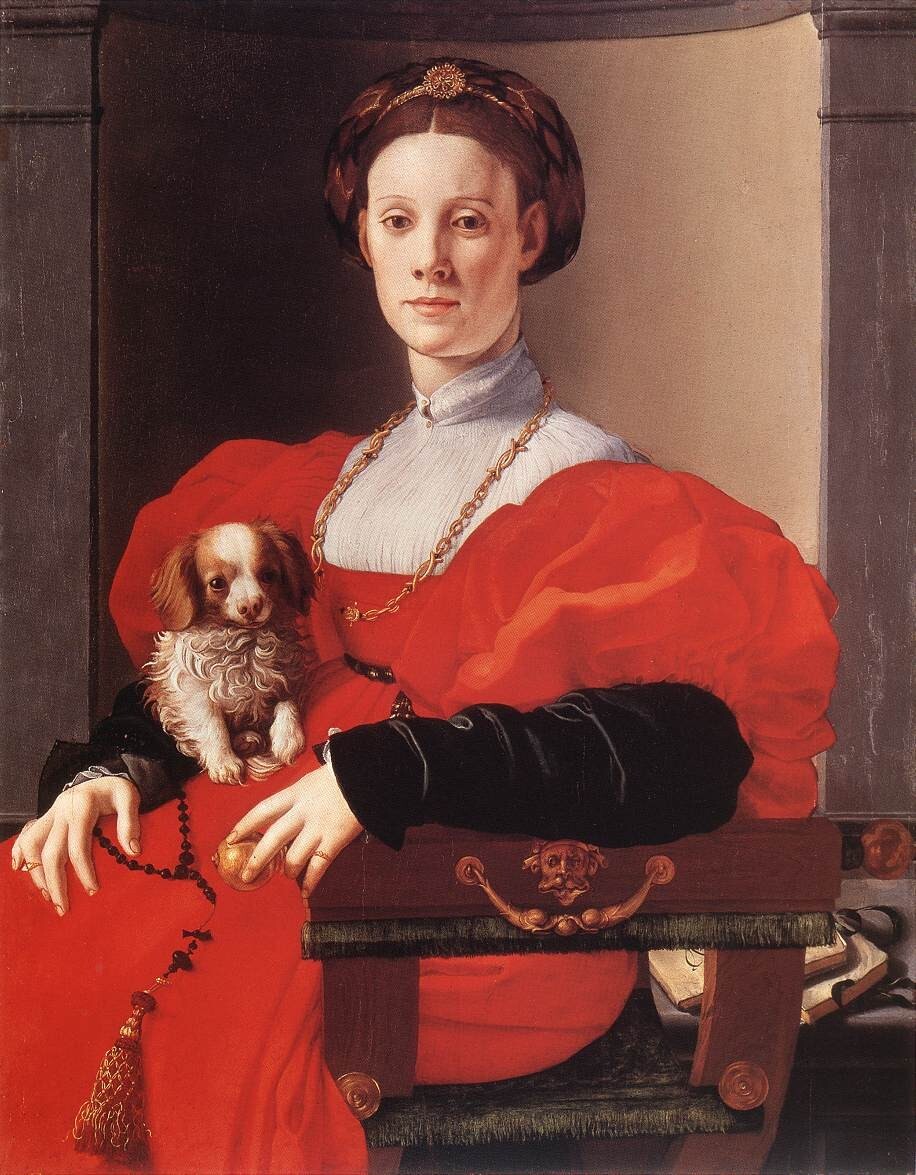 Oil painting Portrait-Of-A-Lady-In-Red-1532-Jacopo-Pontormo-Oil-Painting woman