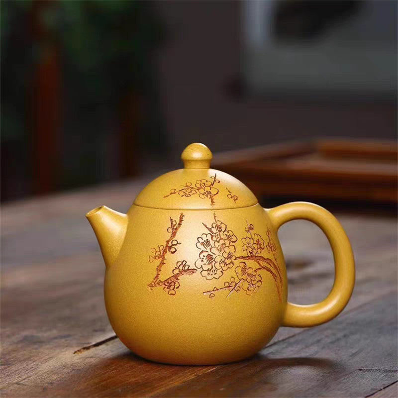 Chinese Teapot Yixing Purple Clay Pot Handmade Dragon Egg Pot Tea Set Teapot