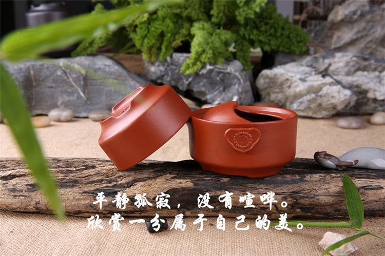 Portable Tea Set Pot With Infuser Cup Yixing Zisha Red Clay Tea Set For Travel