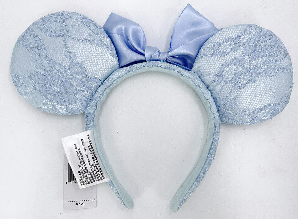 Headband Disney Parks Minnie Mouse Ears Shanghai Limited Blue Lace 2022 Hat