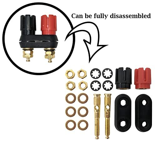 2 Pack Gold Plated Dual Binding Posts w\ 4mm Banana Plug Jacks