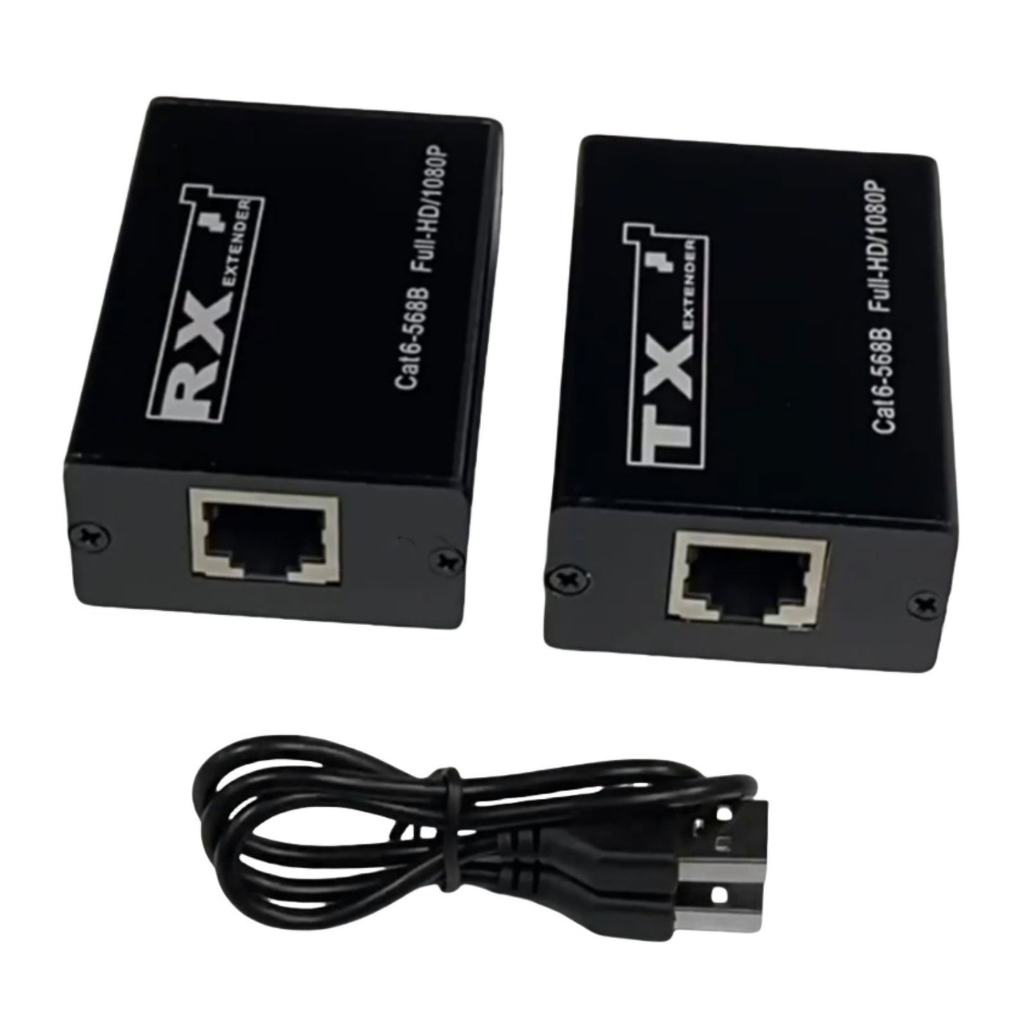 30M Black Aluminum USB KVM HDMI Extender RJ45 Cat6 Ethernet Network Cable