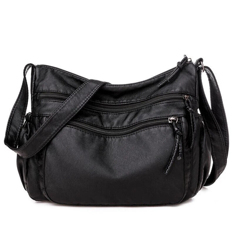 Washed PU Leather Women's Bag Shoulder Straddle Bags Holders