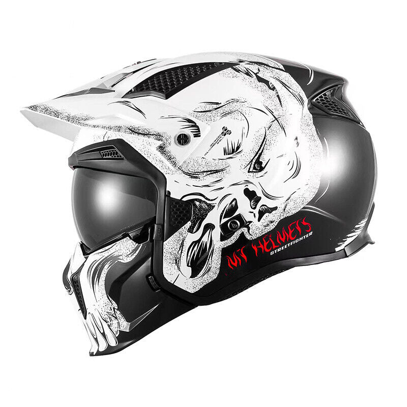 Motorcycle Modular Open Face Full Face Helmet Retro Street Bikes Full Helmet DOT