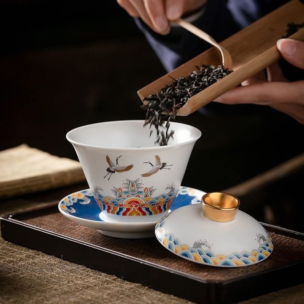 160ml Chinese Ceramic Gaiwan Kung Fu Tea Set Tea Cup Bowl Home Tea Tureen