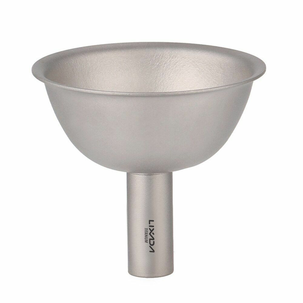 Titanium Flask 220/260ml Wine Hip Flagon Screw Cap Clip Funnel Ultralight Flat