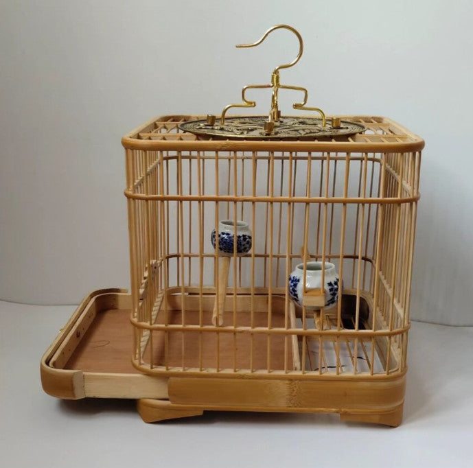 Exquisite Handmade Chinese Bamboo Wood Bird Cage Birdcage