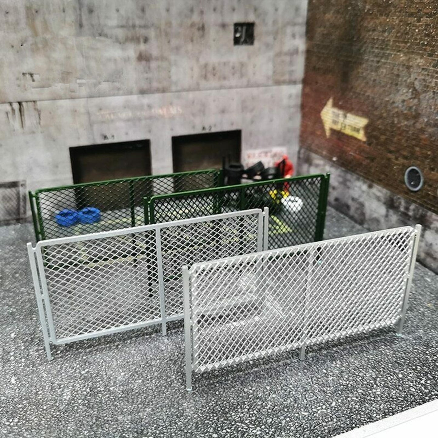 2Pcs 1/64 Fences Diorama Car Model Toy Diorama Simulation Scenery Display Tools