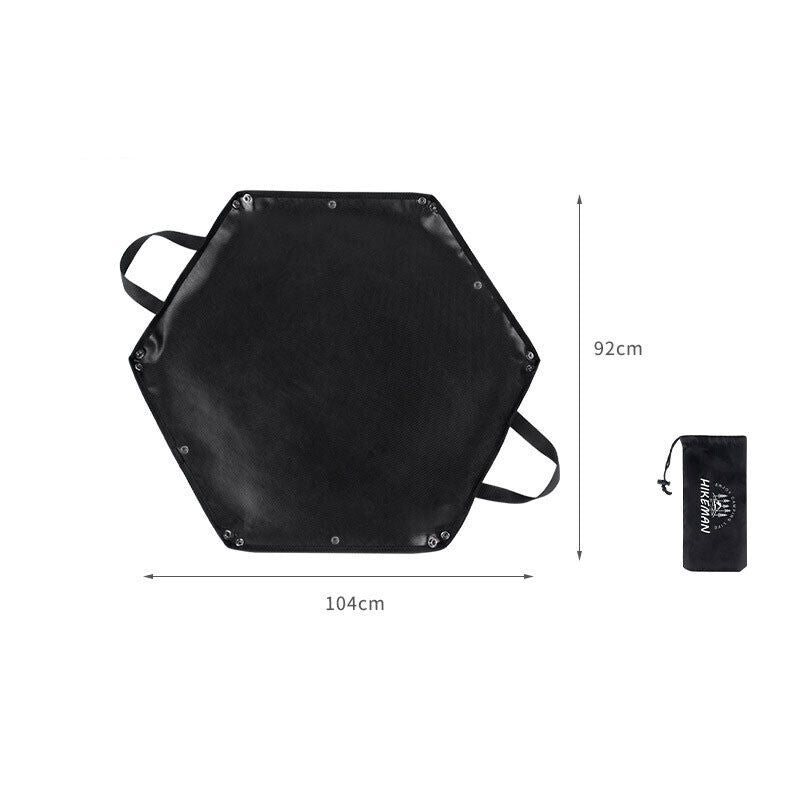 Fire Fireproof Mat Hexagonal Foldable Firewood Bag Heat Resistant Camping BBQ