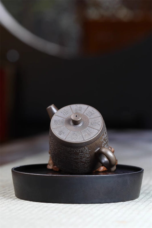 220cc chinese Yixing Handmade Zisha teapot GuTong Clay FangTan Gongfu Tea Pot