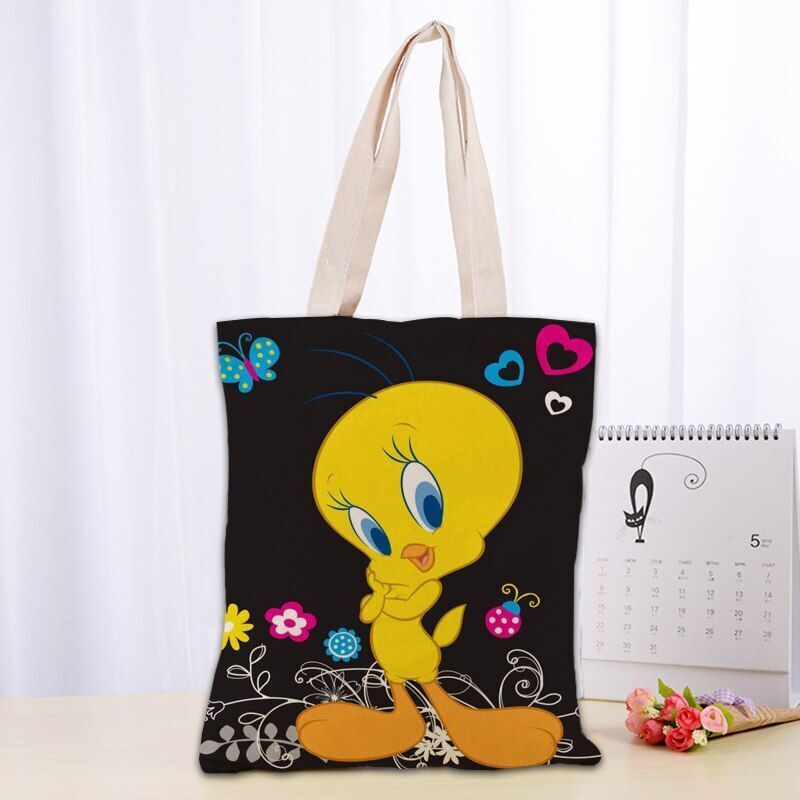 Printed Canvas Tote Bag 30x35cm Cotton Linen Handbag Shopping Women Handbag 1 PC