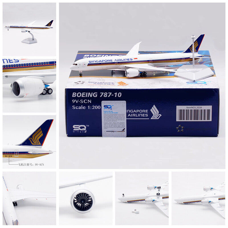 1:200 SQ Wings Singapore Airlines Boeing787-10 Passenger Airplane Diecast Model