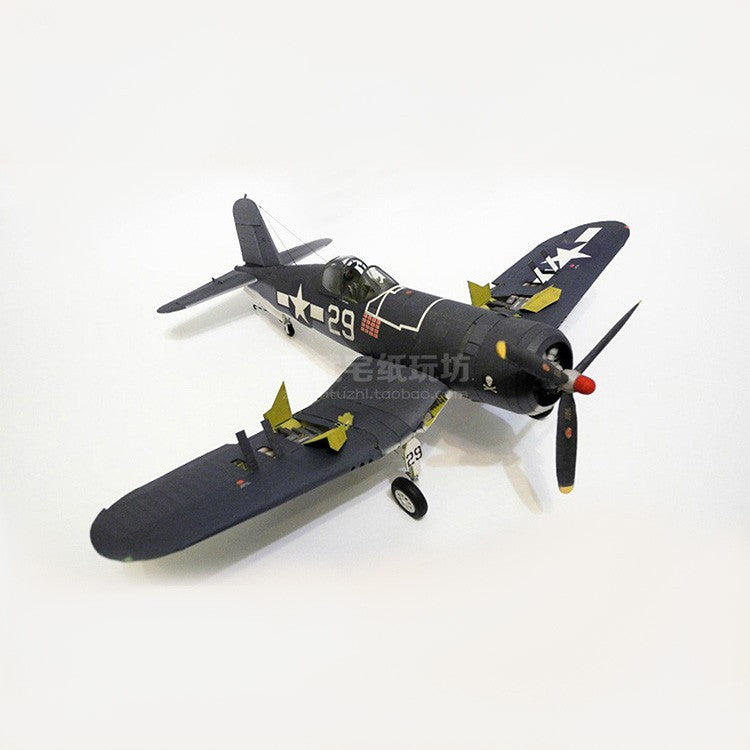 3D 1/33 US F4U-1A Pirate Ship-Borne Fighter Paper Military Model DIY Unassembled
