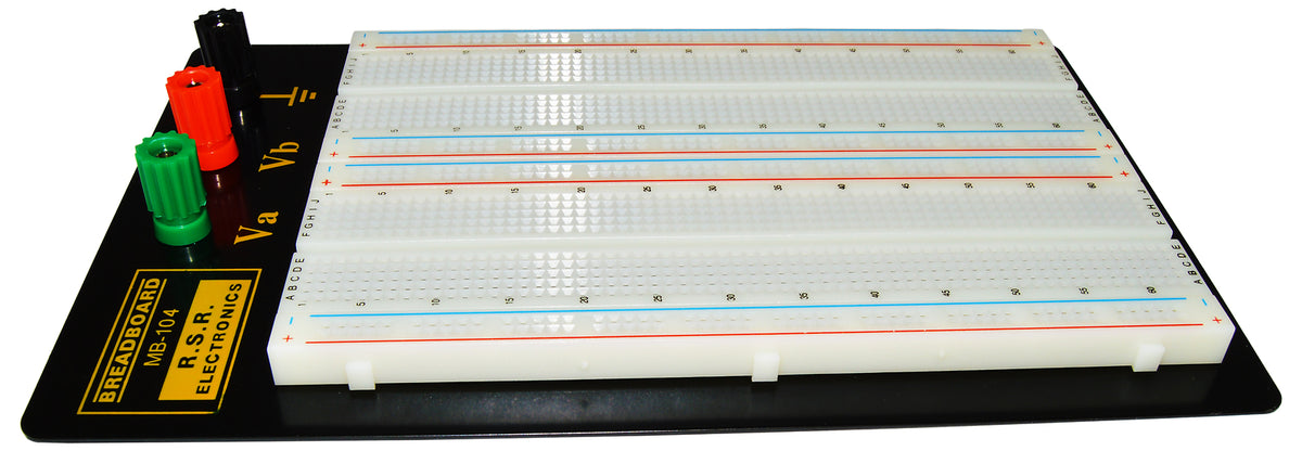 1,660 Tie Point Solderless Breadboard, 3 Binding Posts, Metal Backing, 8.7"x5.9"