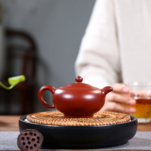 China Yixing Zisha Pottery Clovershrub Clay Handmade 200cc Peony Teapot 牡丹玉笠