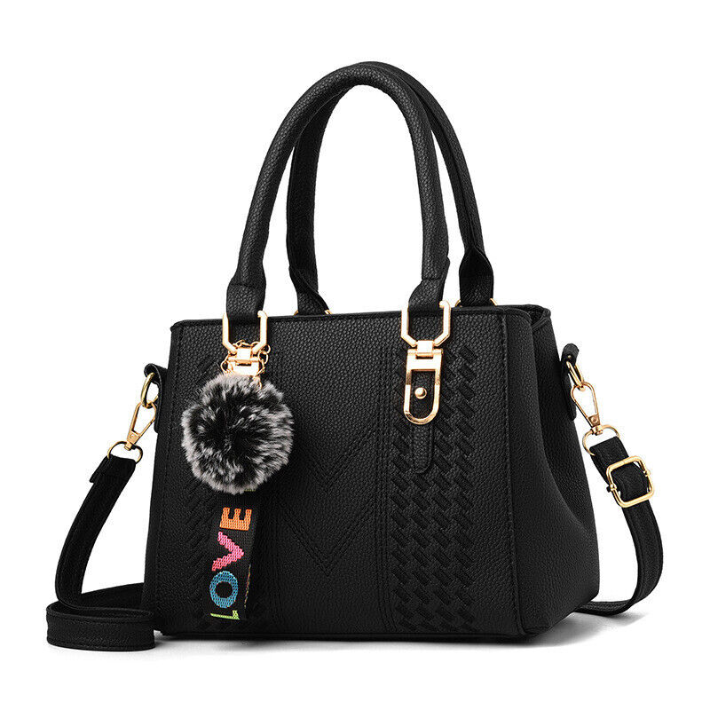 Cute Fur Ball Elegant Embroidery Women Crossbody Bag Luxury Ladies Messenger Bag