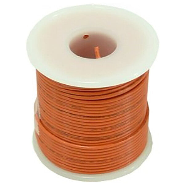 100 Feet Orange 22 Gauge Solid Hook-Up Wire, Tinned Copper, PVC Insulation