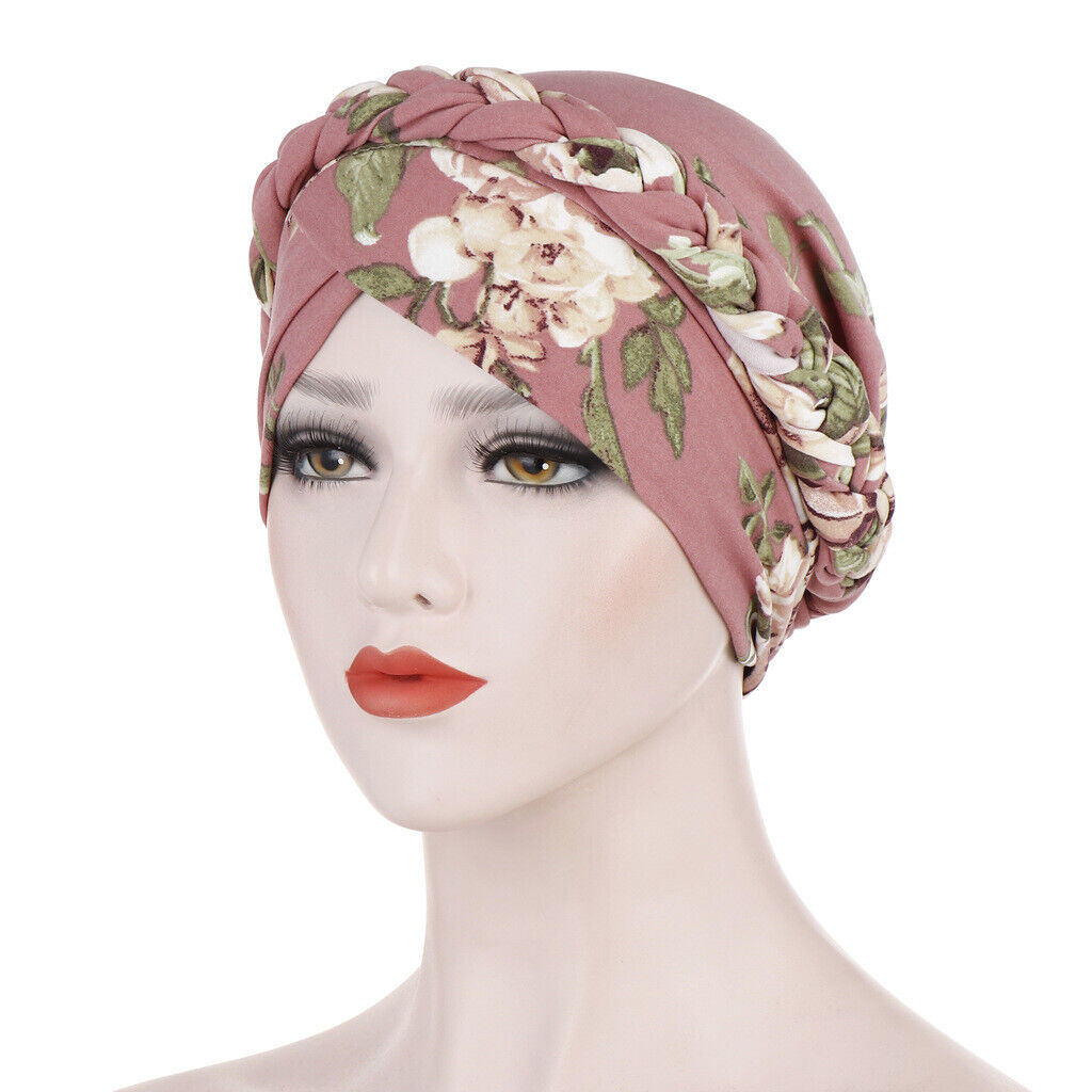 Muslim Women Braid Turban Hijab Hat Hair Loss Bonnet Chemo Cap Wrap Headscarf*