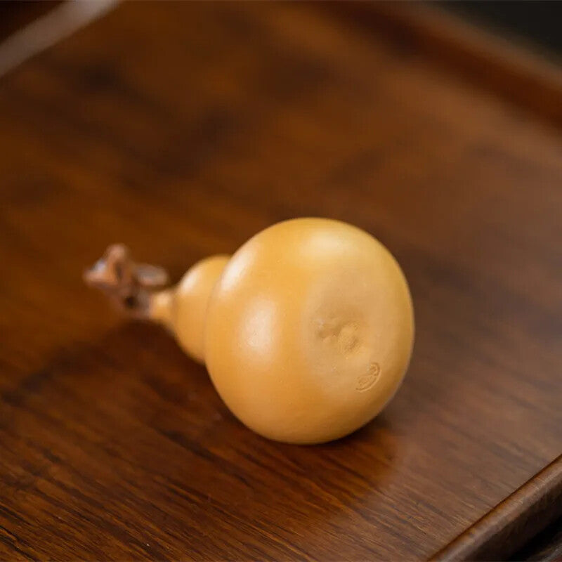 Chinese Purple Clay Tea Pet Good Luck Gourd Handmade Tea Table Decoration
