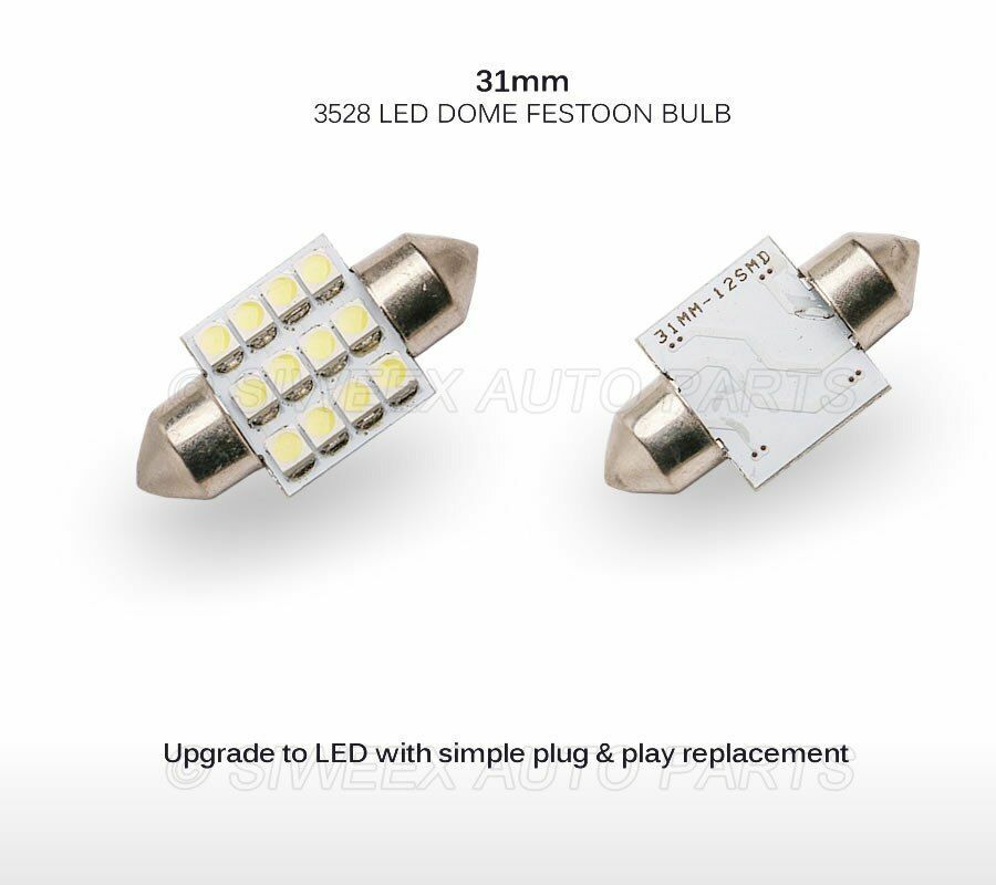 LED Car Interior Lights 31mm 3528 1210 SMD 12 Auto Festoon Dome Map Bulb Lamp 1W