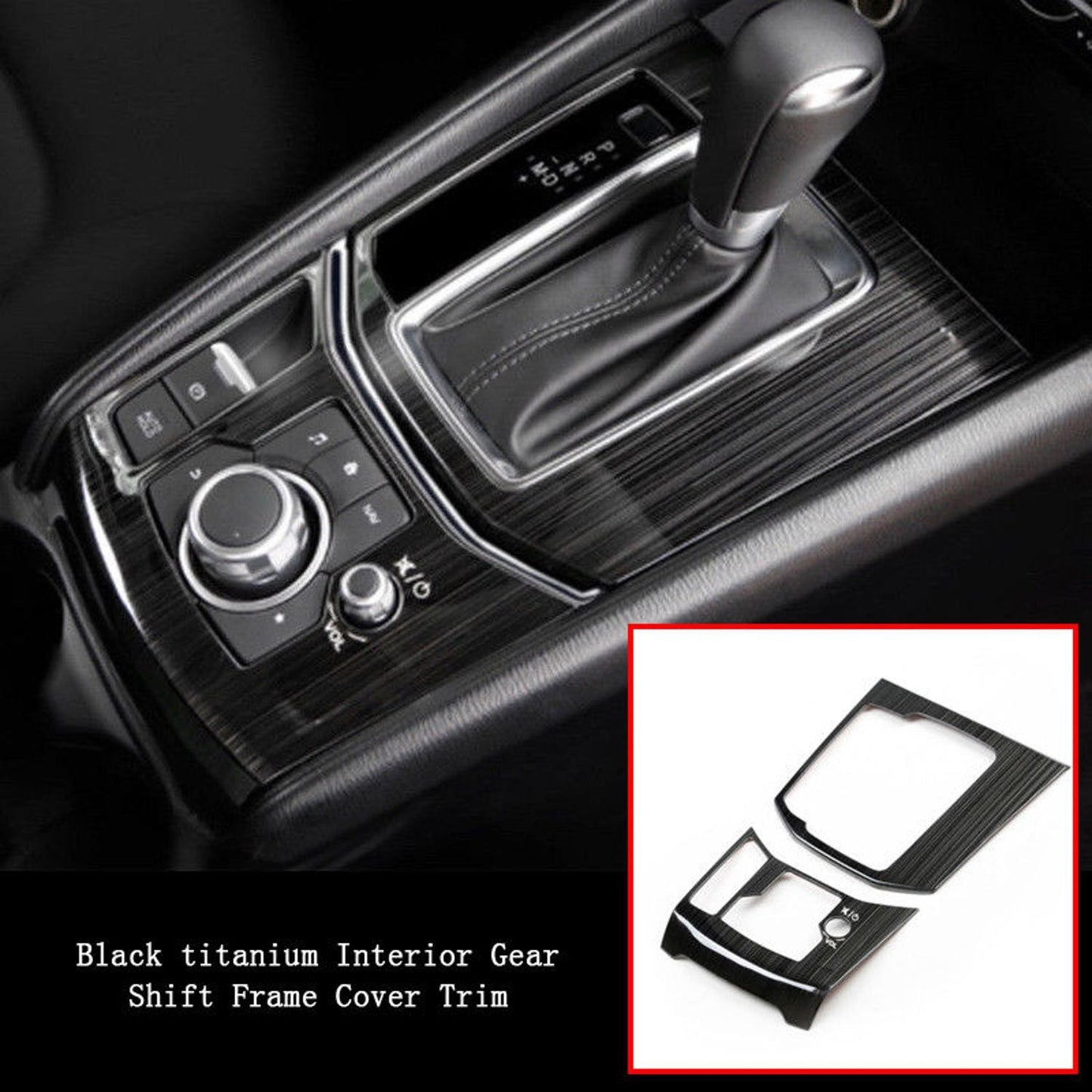 Car Gear Shift Knob Console Panel Frame Cover Trim For Mazda CX-5 CX5 2017 2018