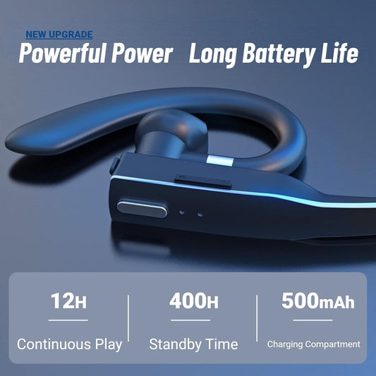 Trucker Wireless Bluetooth 5.1 Earpiece Headset Mic Earbud Noise Cancelling LOT