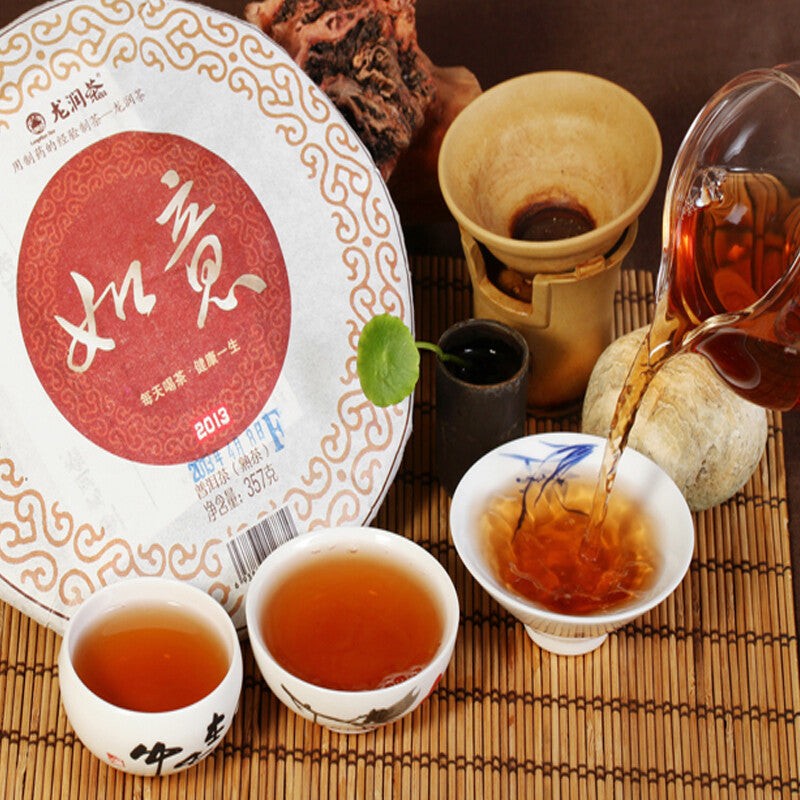 Ru Yi * 2013 Year Yunnan Longrun Tea Puer Ripe Shu Pu-erh Tea Pu'er Cake 357g