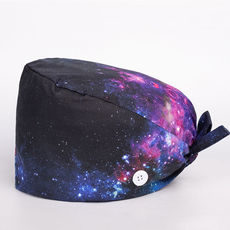 Surgical Cap Baotou Cap Fashion Floral Nurse Doctor Hat Buckle Classic Printing