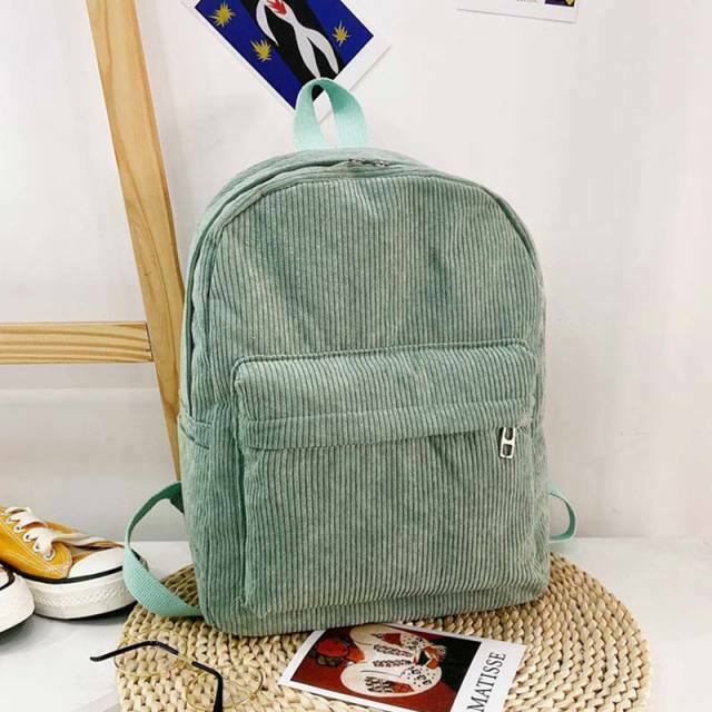 Fashion Mini Backpack Women Purse Shoulder Rucksack Small Travel Bag Corduroy