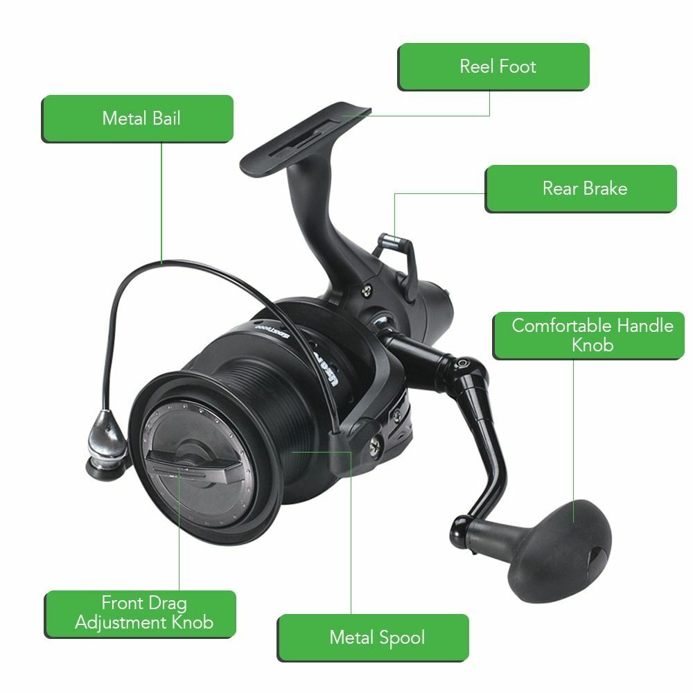 Spinning Reel Front Rear Drag Carp Fishing Left Right Interchangeable Saltwater