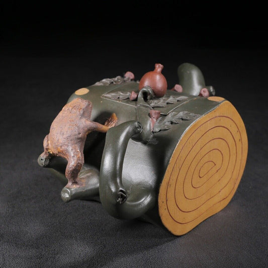 Vintage Chinese Yixing Purple Clay Teapot Zisha Ceremony Carving Collectible Art