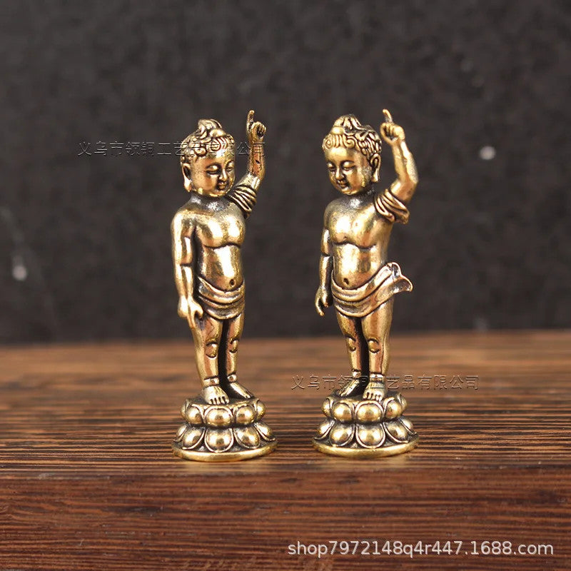 Brass Prince Fengbao Offering Ornaments Statue Buddha Sakyamuni Home Decoration