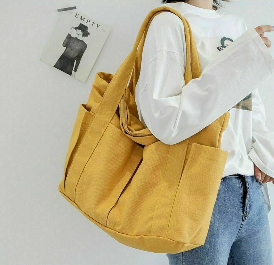 Women Oversize Canvas Handbag Shoulder Bag Fabric Tote Big Jumbo Diaper Bags