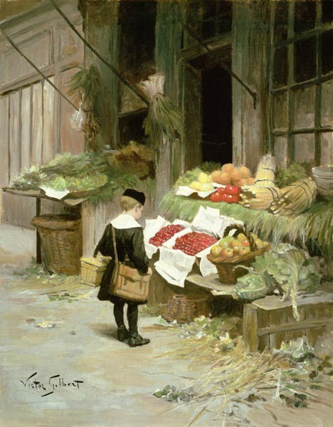 Dream-art Oil painting Little-Boy-at-the-Market-Victor-Gabriel-Gilbert-oil-paint
