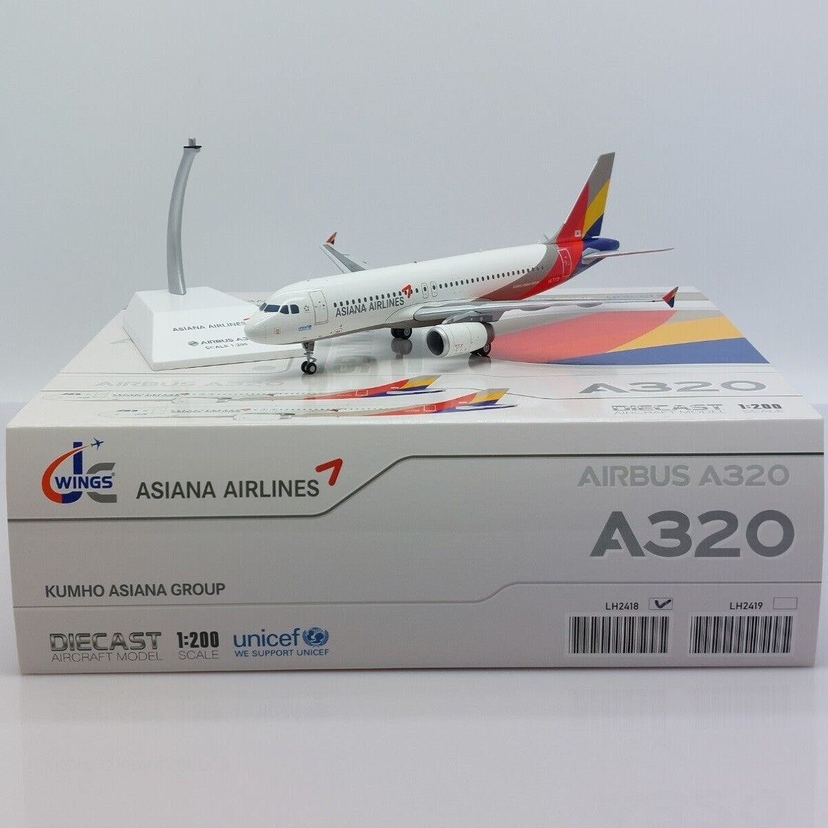 1:200 JC Wings Asiana Airline AIRBUS A320-200 Airplane Diecast Aircraft Model