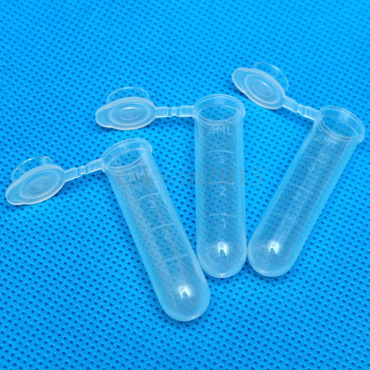 50x 5ml Plastic Centrifuge Lab Test Tube Vial Sample Container Bottle with Cap F