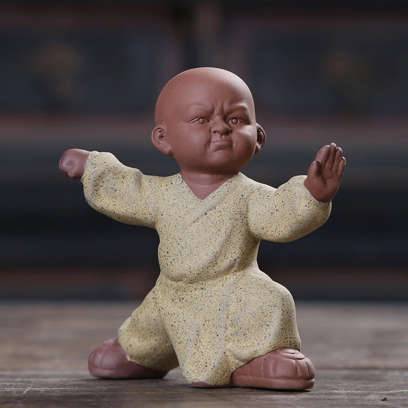 Tai Chi Posture Statue Yixing Zisha Tea Pet House Warming Gift Handmade Figurine