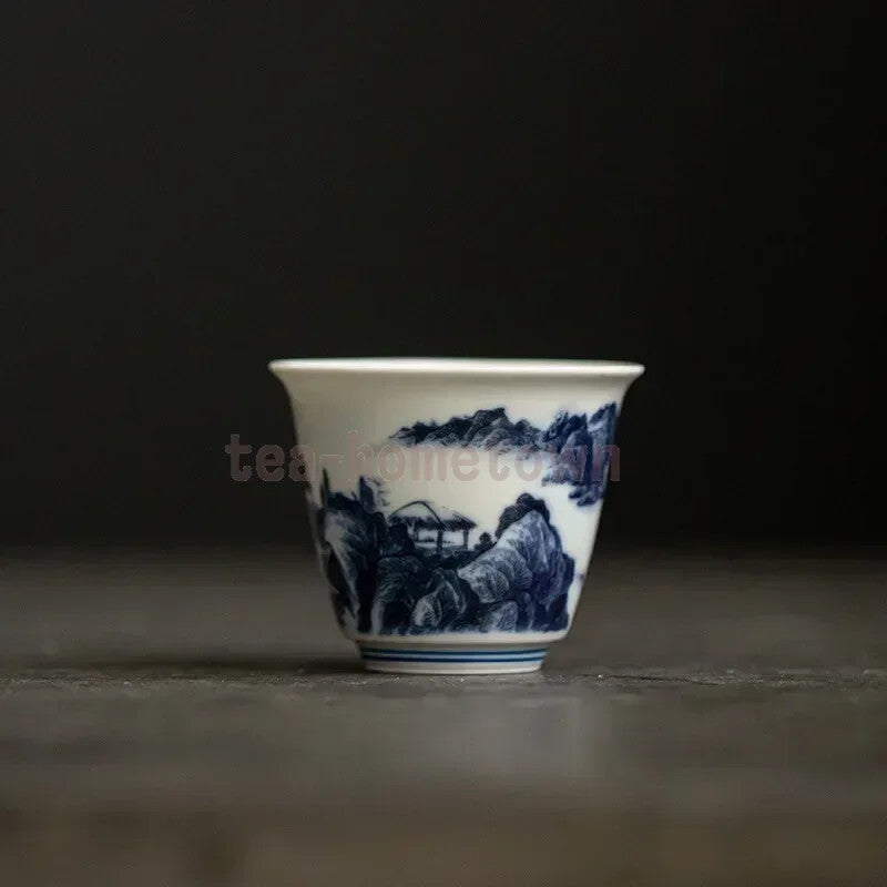 1Pc Chinese Retro Hand Painted Ceramic Teacup Handmade Porcelain Tea Bowl