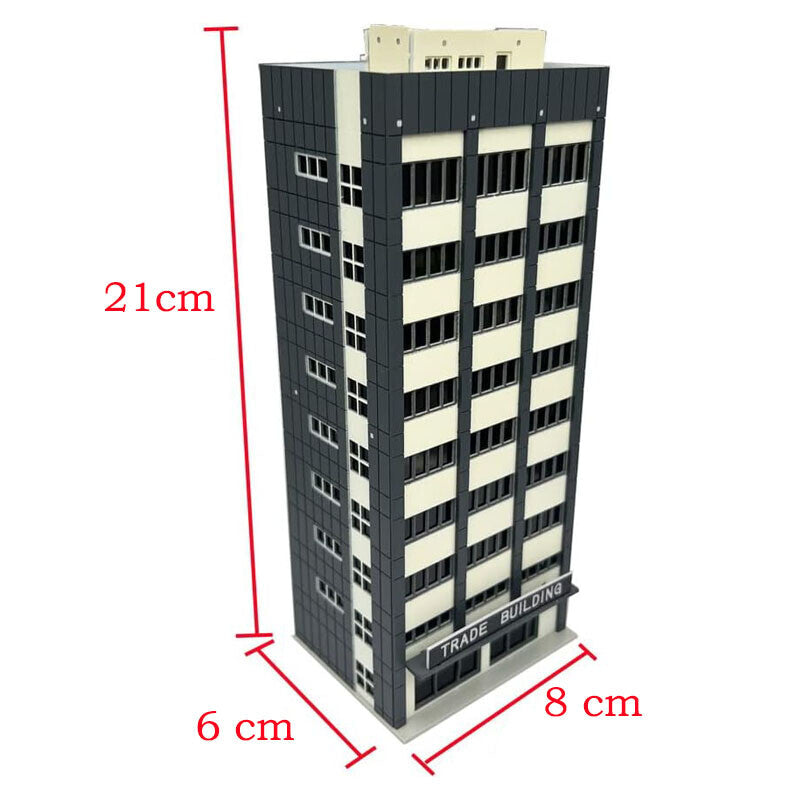 1:160 N Scale Scenery CBD Tall Office Building Trade Centre Grey House Kit Model