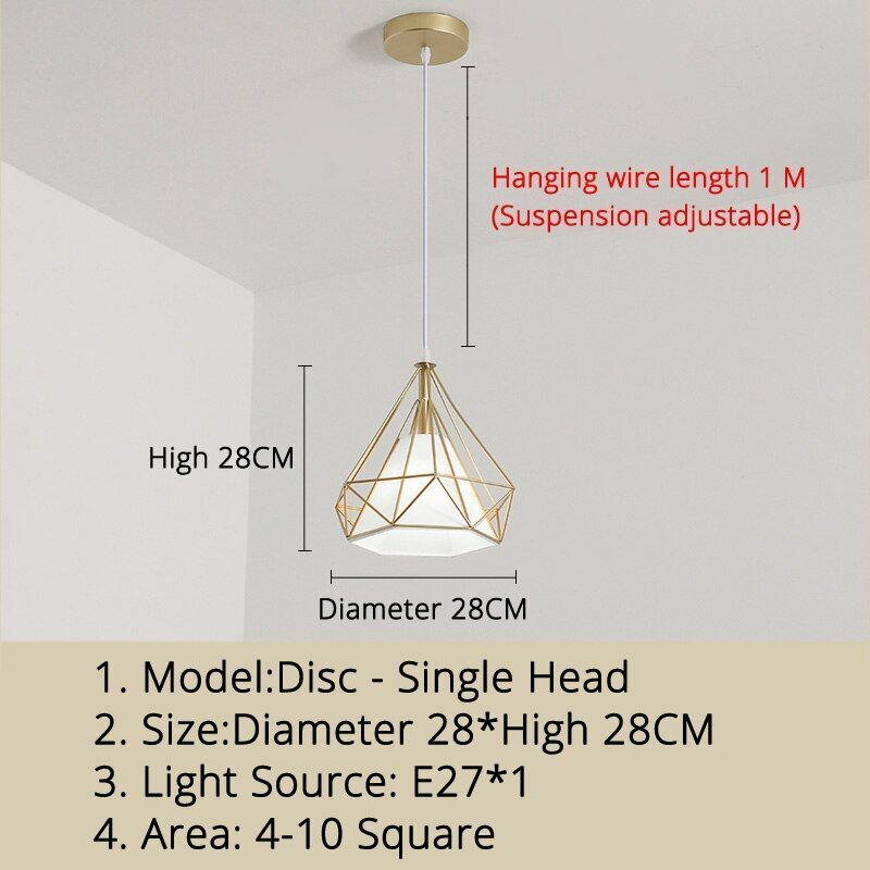Nordic Pendant Lights Three-head Restaurant Pendant Dining Room Lamp Shop Front