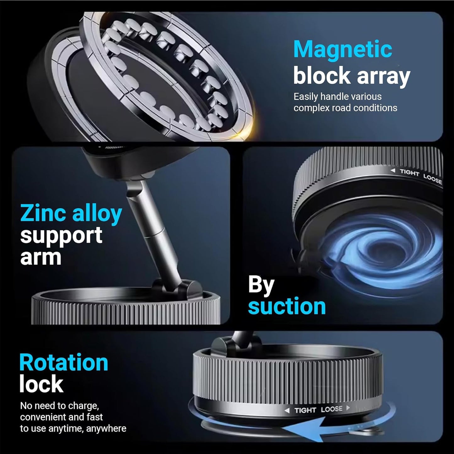 2026 Model Magnetic Car Phone Holder – Strong Suction Cup Car Mount for Iphone &