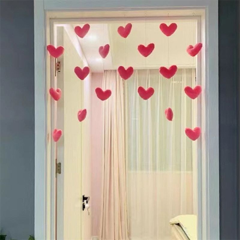 Heart Shaped Curtains Plastic Door Hanging Decoration String Pendants 60x65-95cm