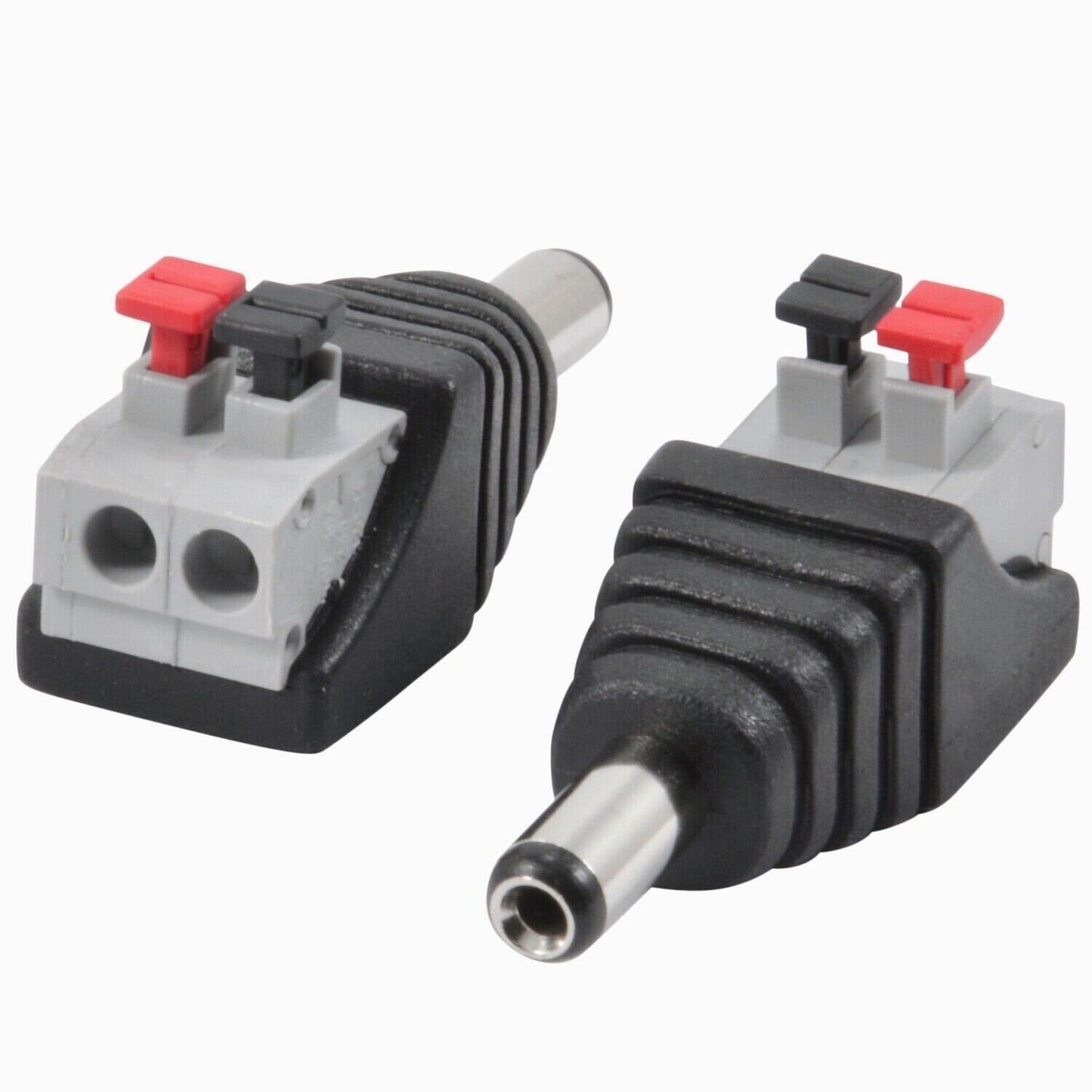 10Pcs Screwless Quick Connect Male 5.5x2.1mm DC Jack Plug For Led Strip.