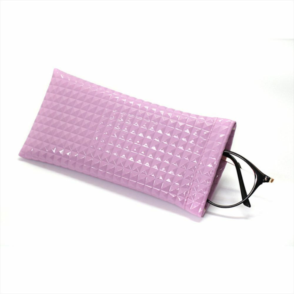 Sunglasses Bag Fake Leather Glass Case Pouch Portable Storege Nearsighted Gold