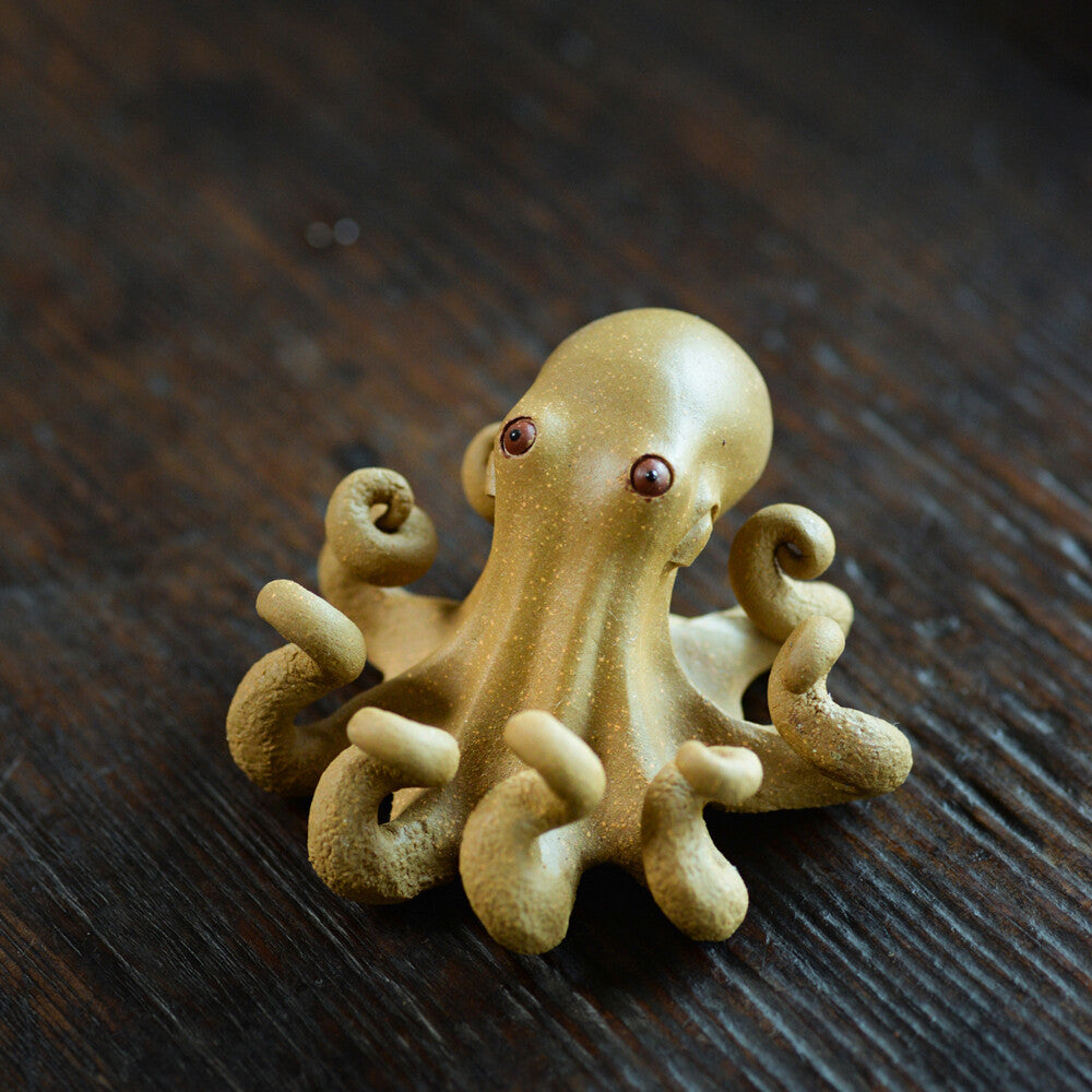 Full Handmade Artware Ornament Yixing Zisha Duan Clay Tea Pet Octopus Statue New