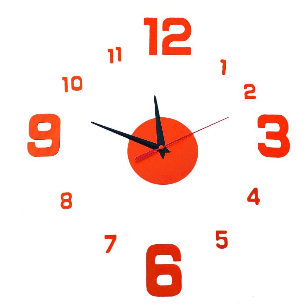 DIY Wall Clocks Modern Large Acrylic Mirror Stickers Quartz Needle Hanging Watch