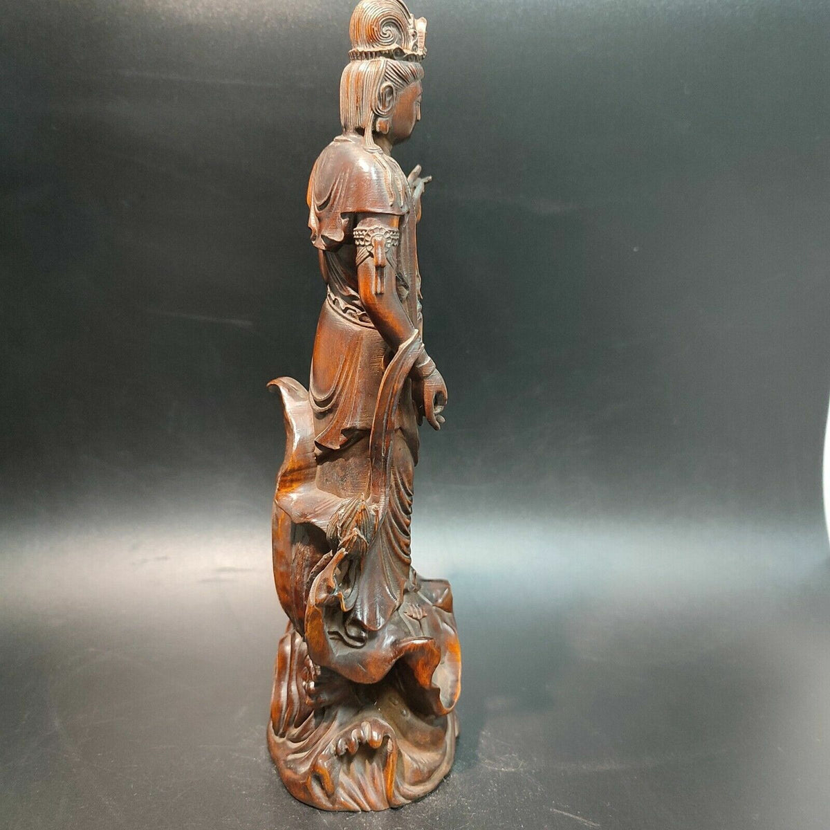 chinese wood buddha statue wooden quan kwan yin statue carvings decor art
