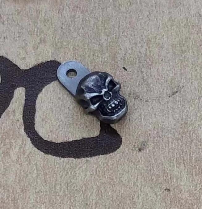 1 Piece Hand Made Silver Skull Filler Tab for for Rick Hinderer XM18 3.5”