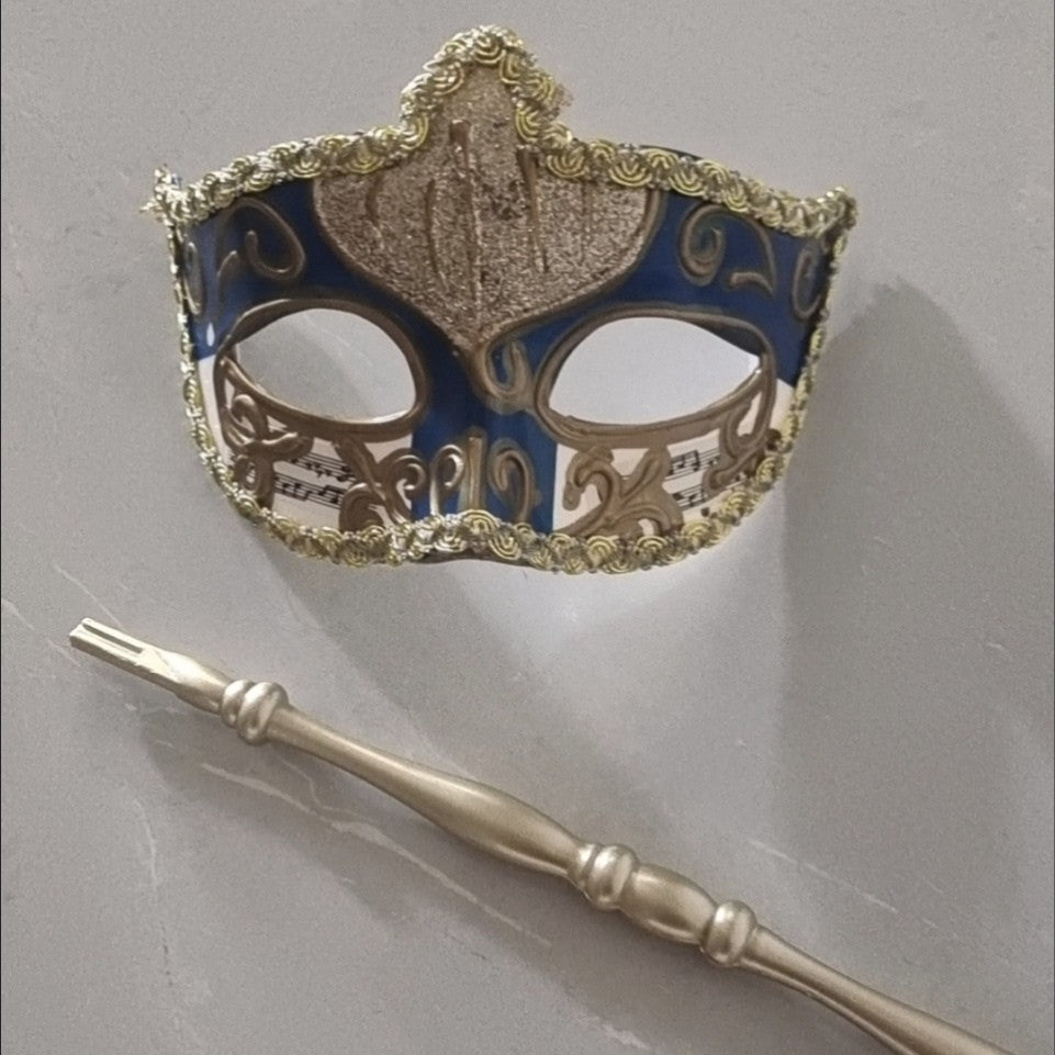 Venetian Handheld Half Mask Unisex Masquerade Party Prop