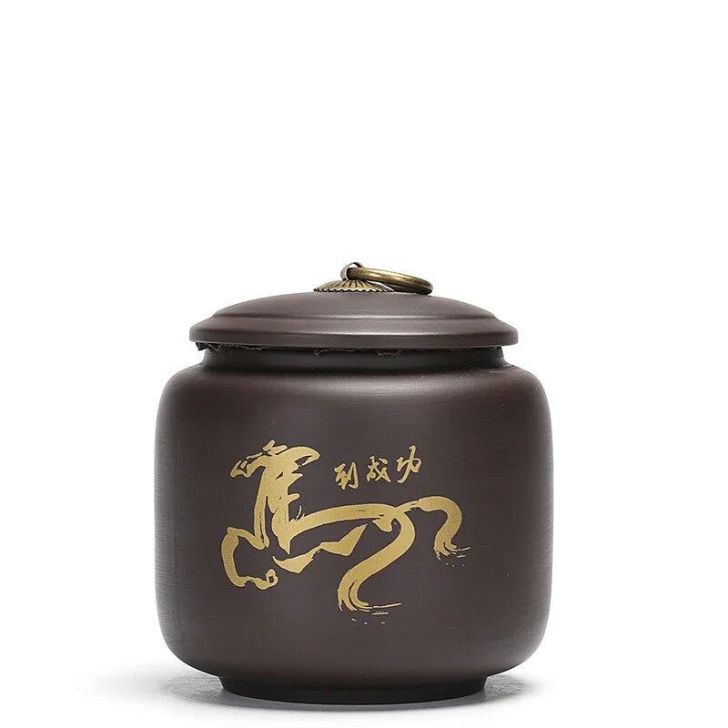 Chinese Purple Clay Tea Jar Oolong Tieguanyin Containers Sealed Coffee Tea Pot